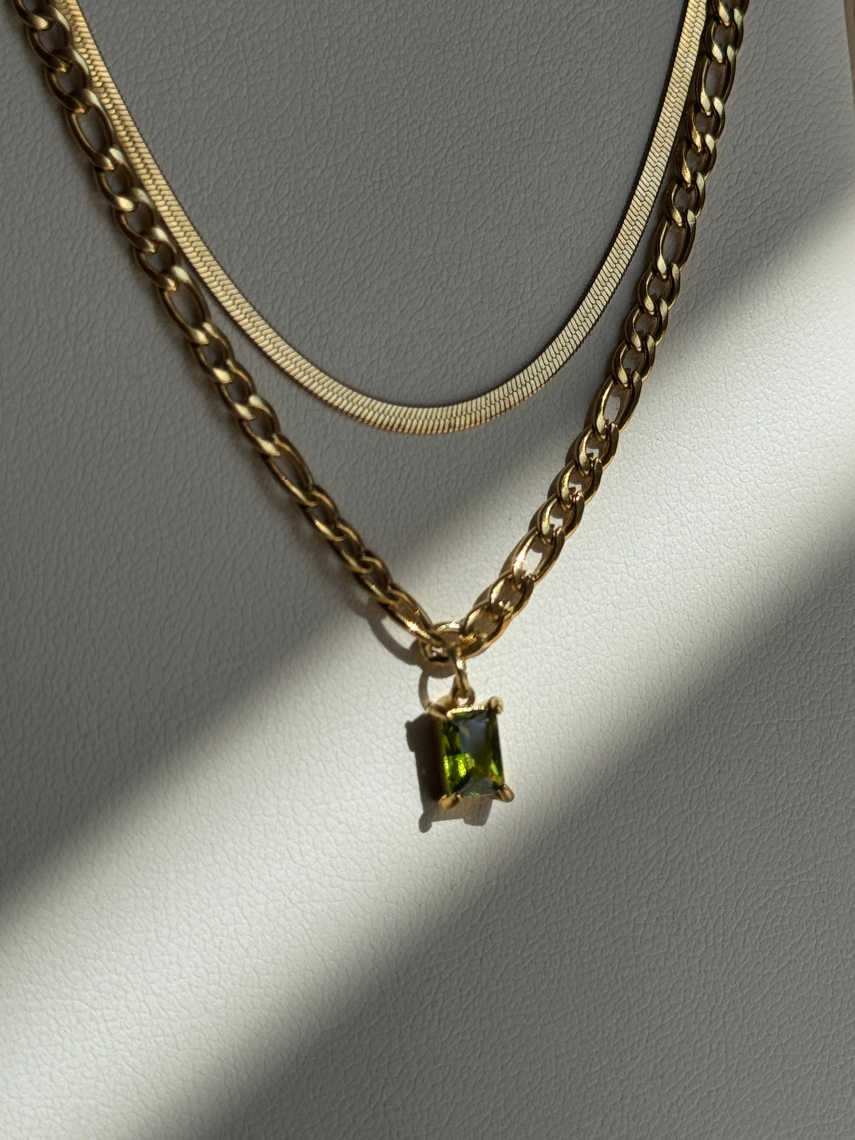 Delicate Snake Chain Stack Necklace 18k Gold.