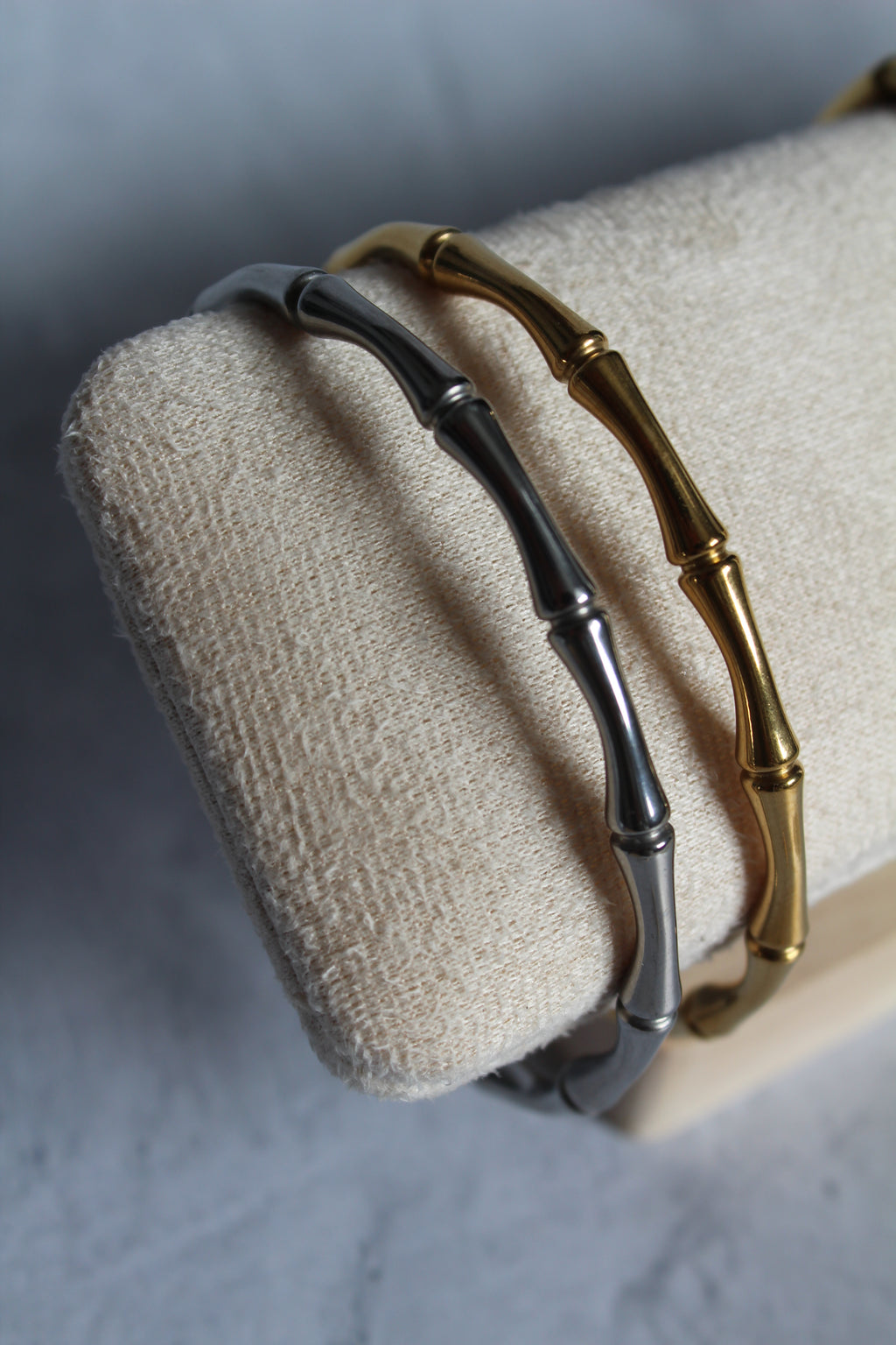 Bamboo Silver Cuff Bracelet.