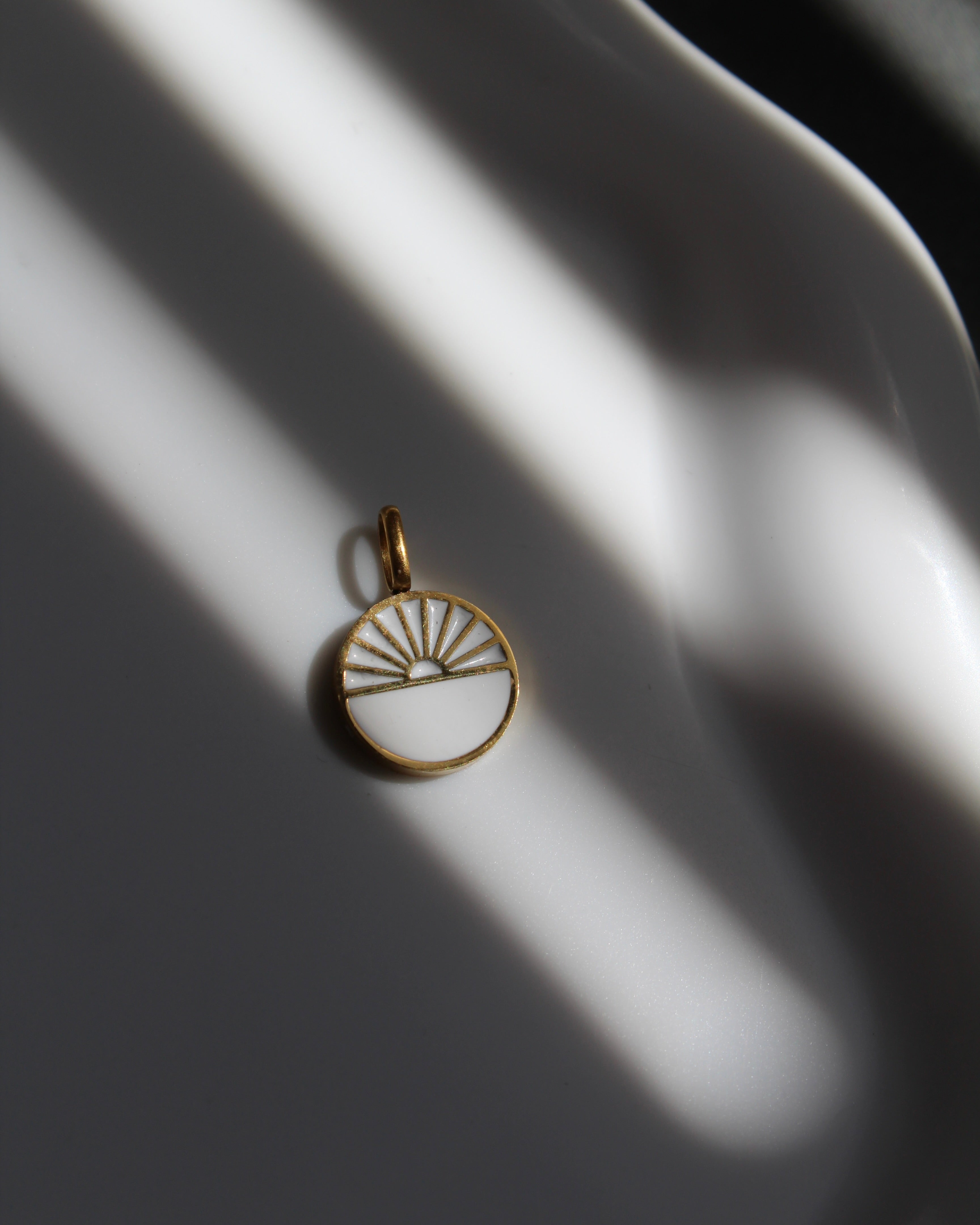 White & Gold Sunrise Charm.