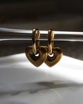 Heart Hoop 18K Gold Earrings.
