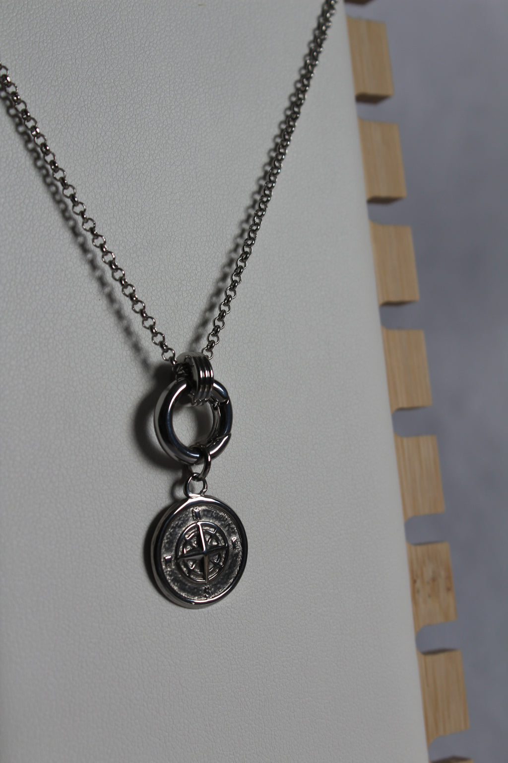 Silver Compass Charm.