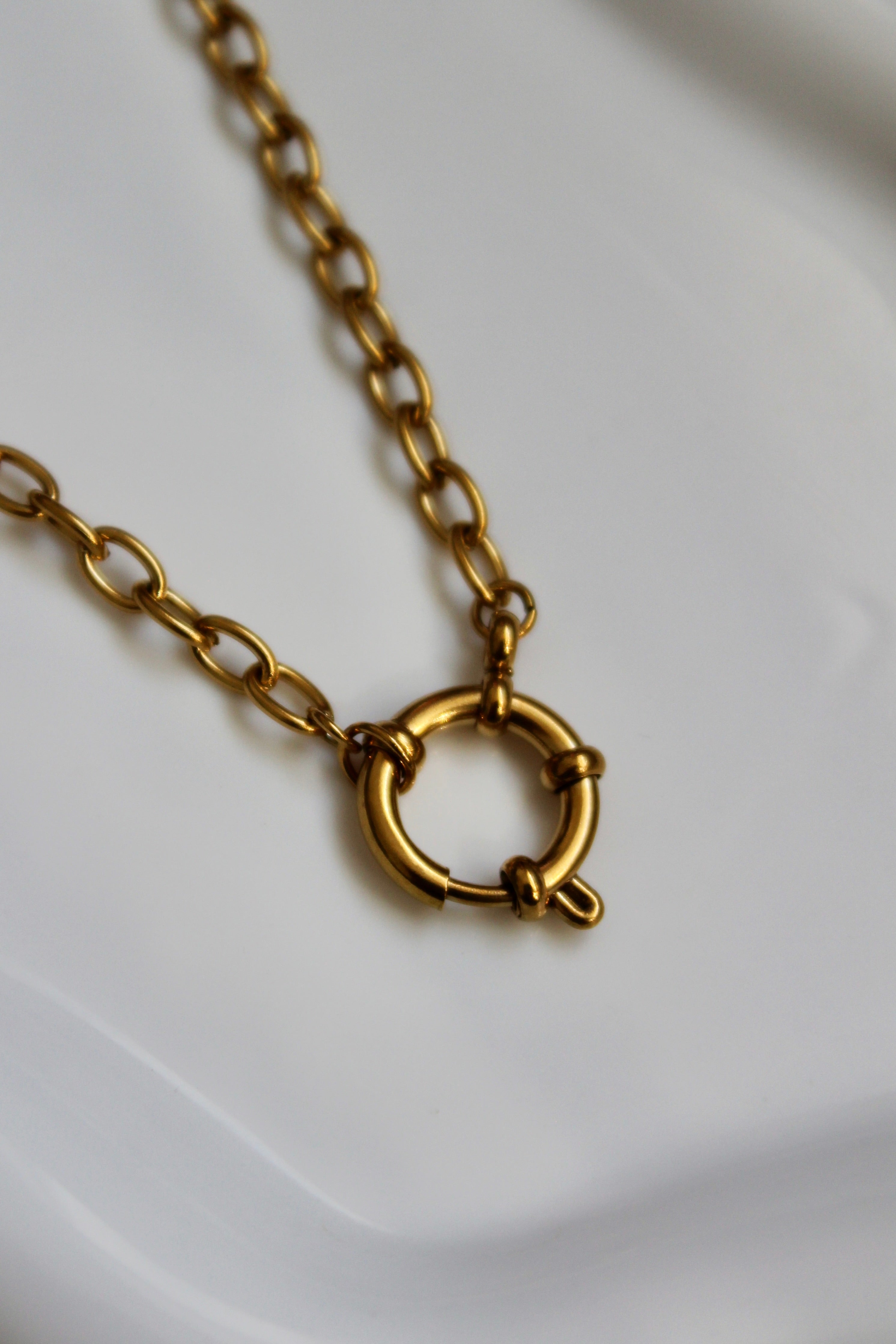 The Hattie 18K Gold Sailor Charm Chain Necklace.