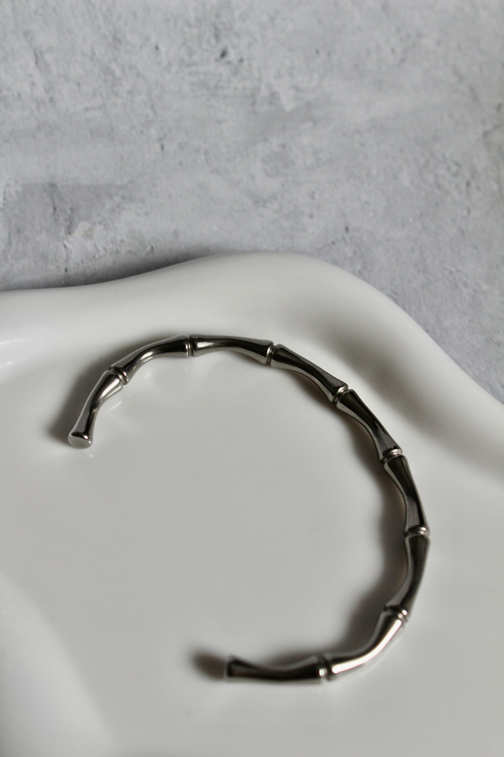 Bamboo Silver Cuff Bracelet.