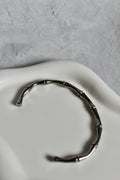 Bamboo Silver Cuff Bracelet.