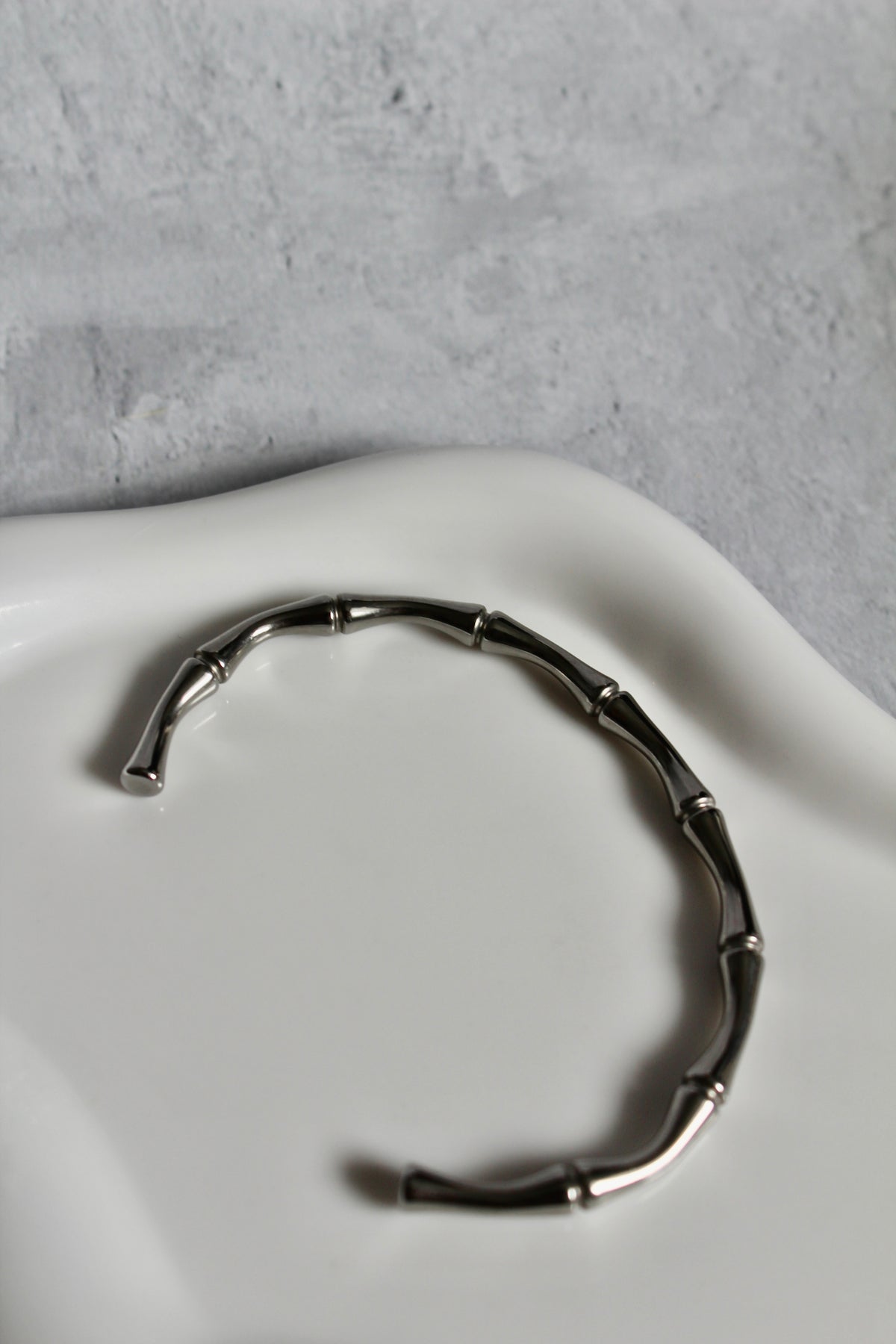Bamboo Silver Cuff Bracelet.