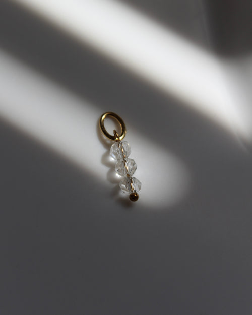 3 x Clear Glass Bead Charm.