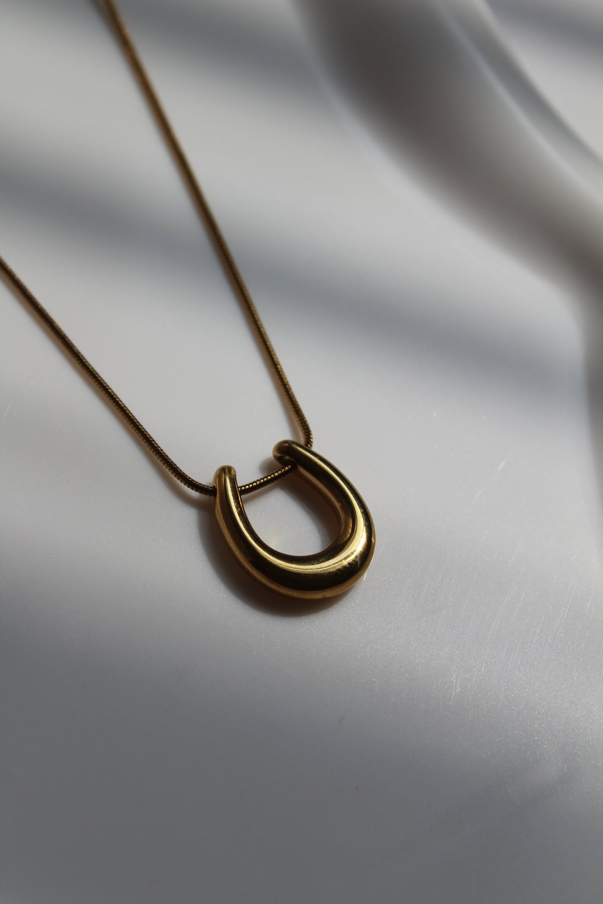 Mini Chunky Horseshoe Delicate Chain Necklace.