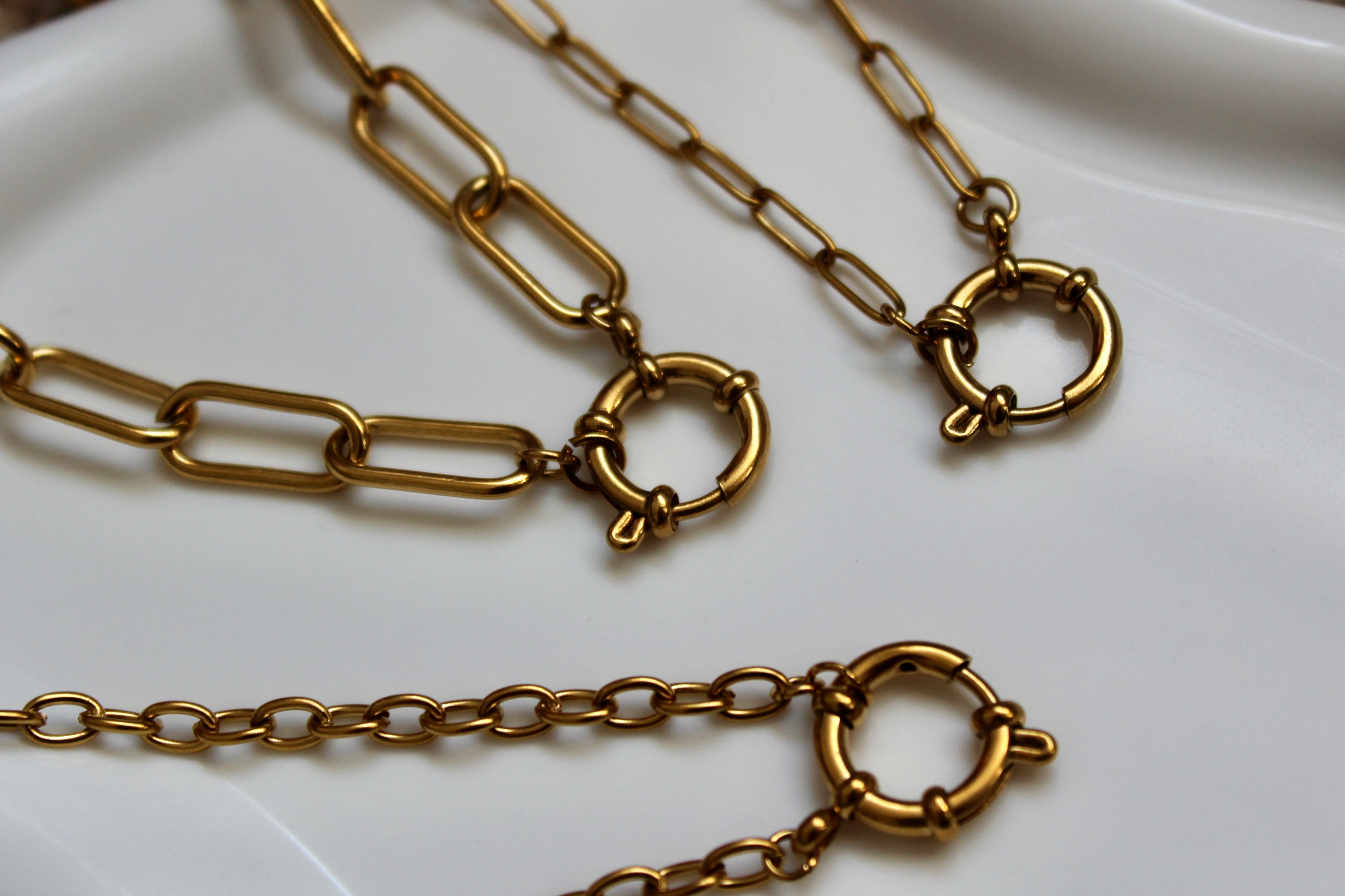 The Hattie 18K Gold Sailor Charm Chain Necklace.