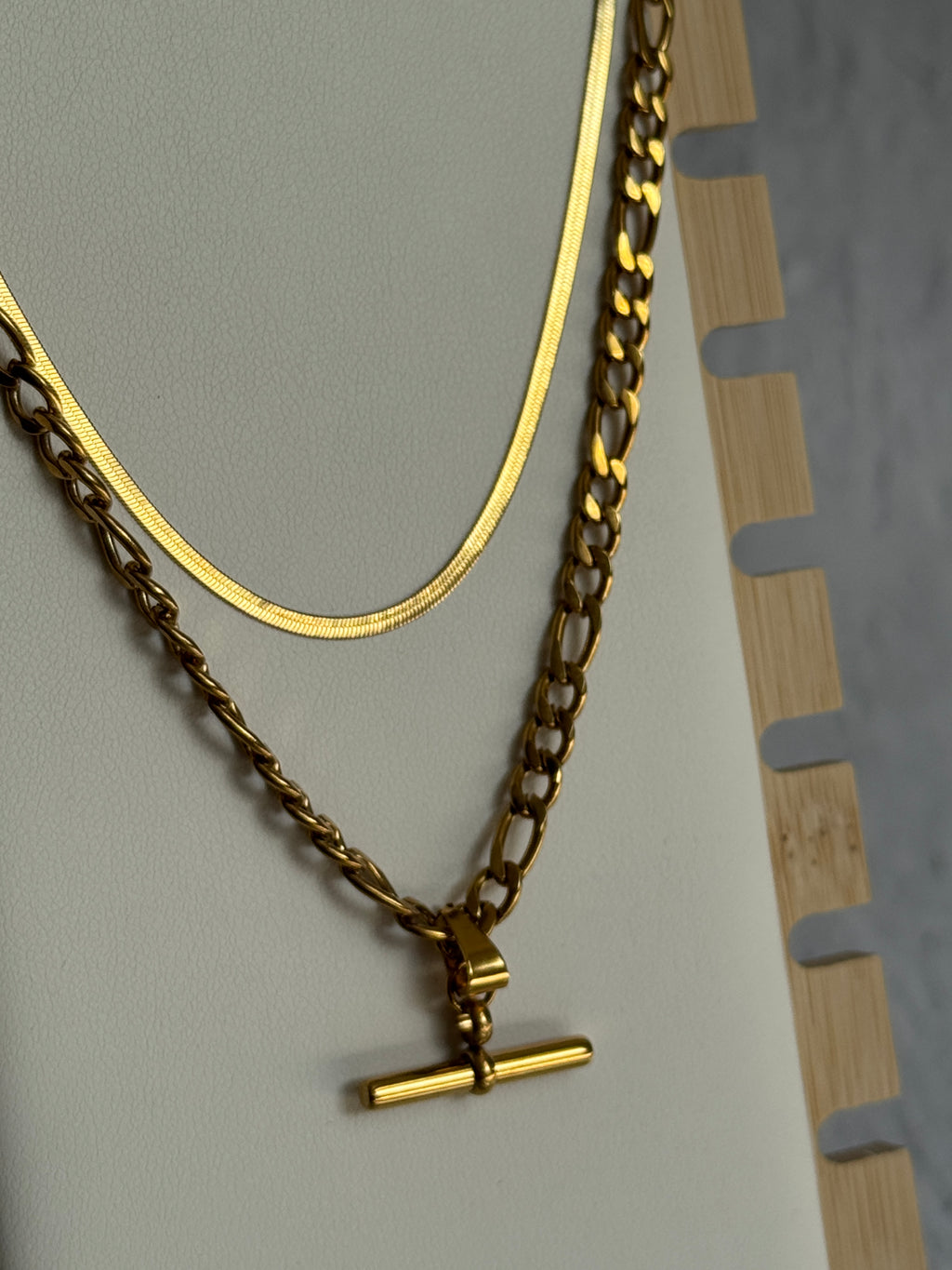 Delicate Snake Chain Stack Necklace 18k Gold.