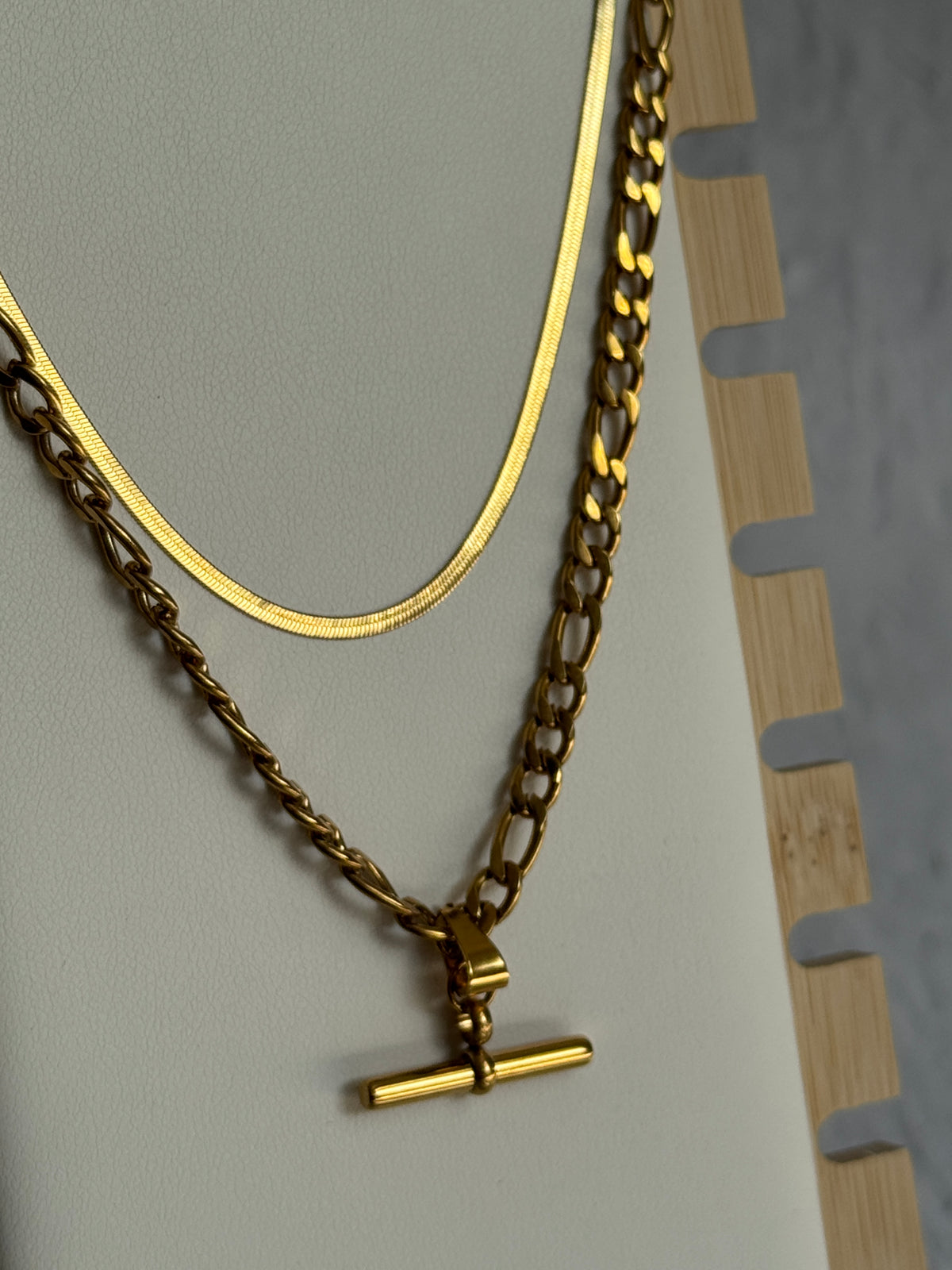 Delicate Snake Chain Stack Necklace 18k Gold.