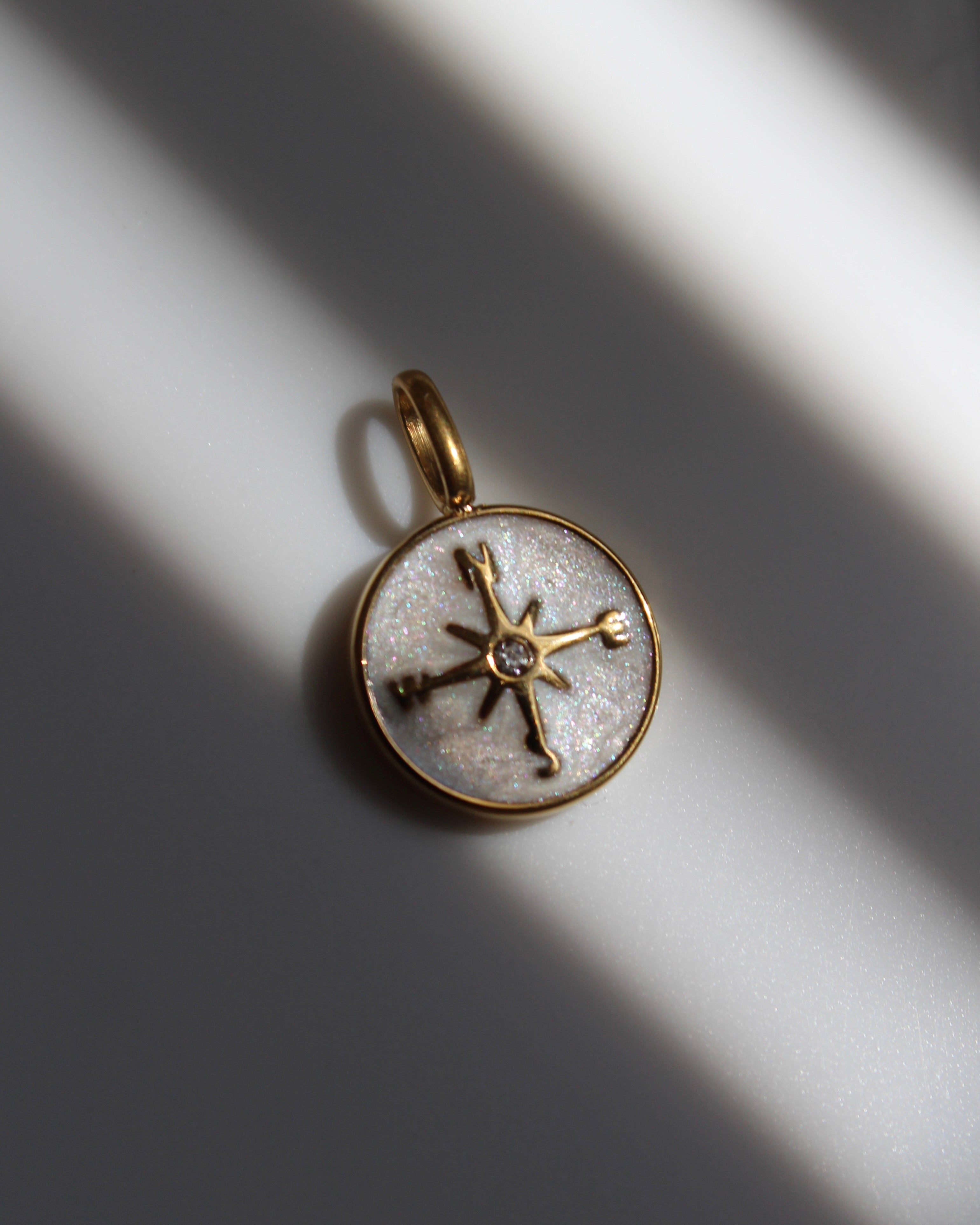Pearl Compass Charm.
