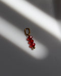 3 x Red Glass Bead Charm.