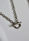 The Kaya T-Bar 18k Silver Necklace.