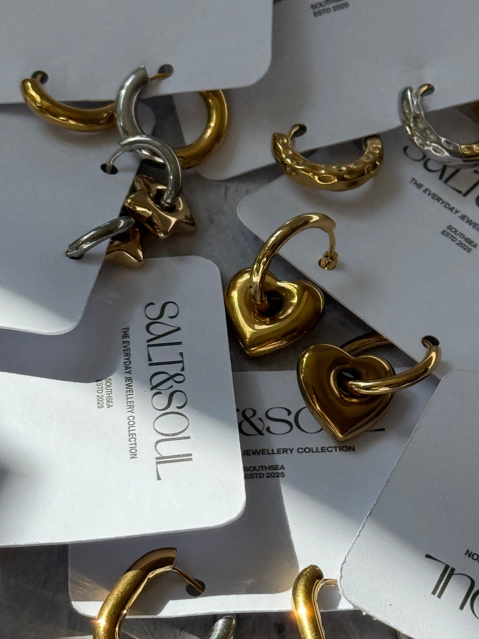Heart Hoop 18K Gold Earrings.