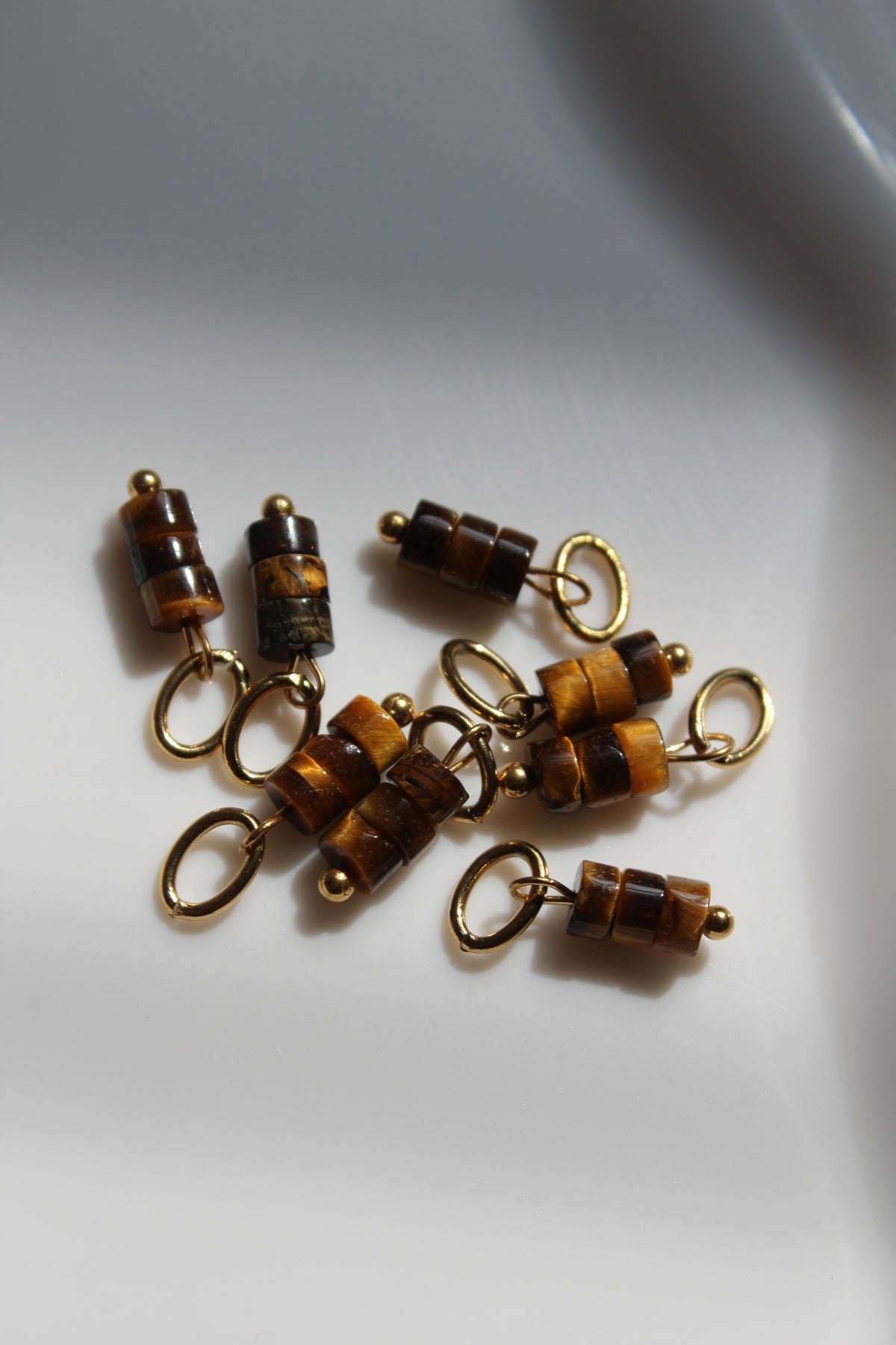 Tiger Eye Bead Stack Charm.