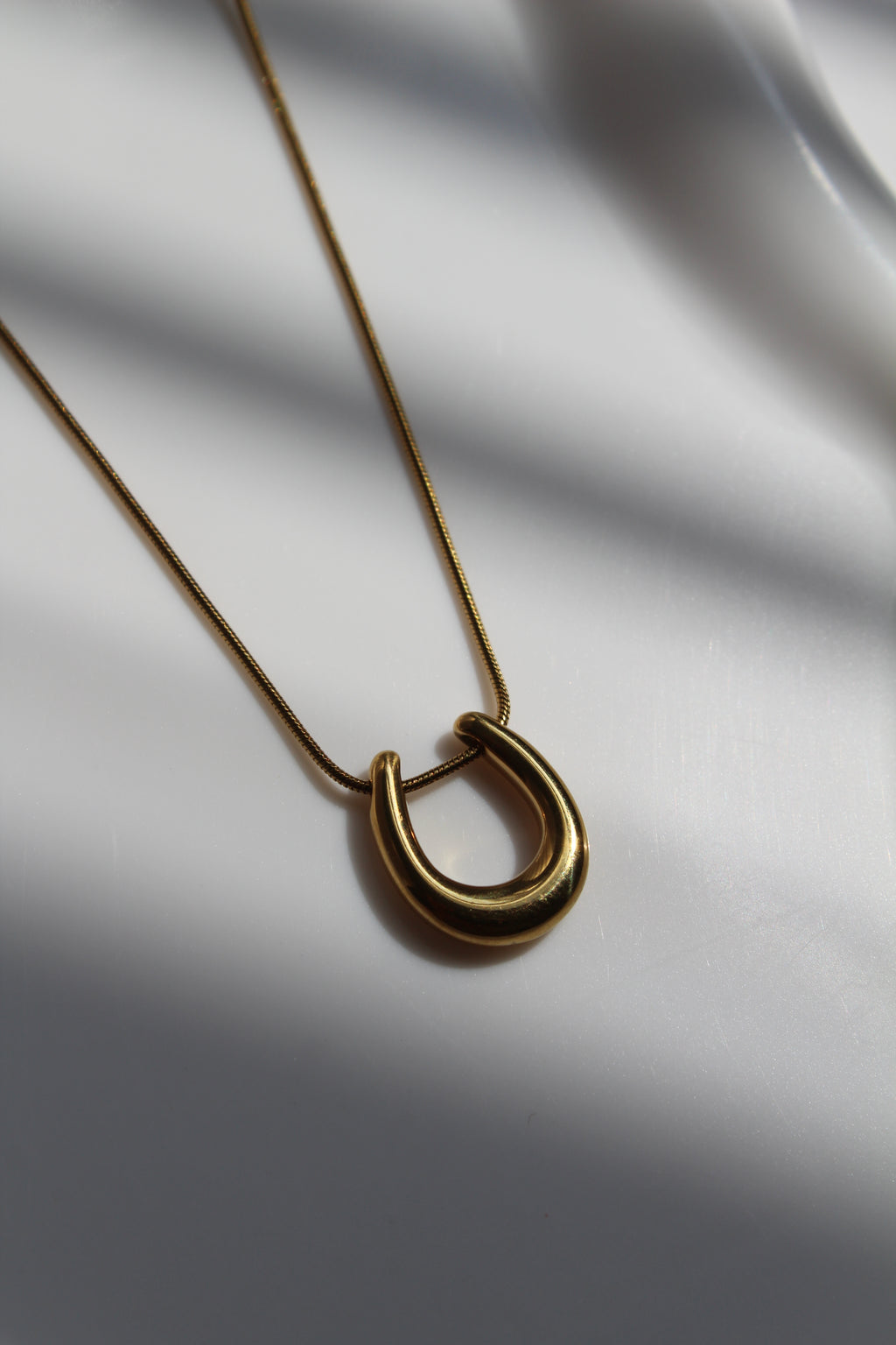 Mini Chunky Horseshoe Delicate Chain Necklace.