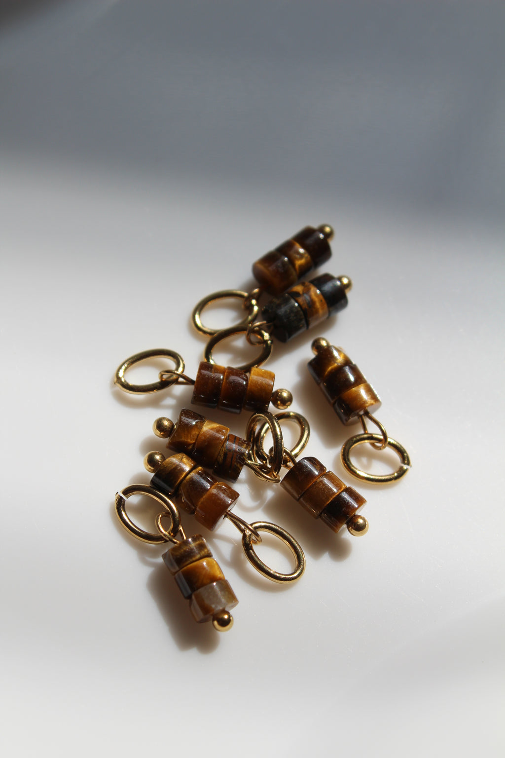 Tiger Eye Bead Stack Charm.