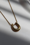 Mini Chunky Horseshoe Delicate Chain Necklace.