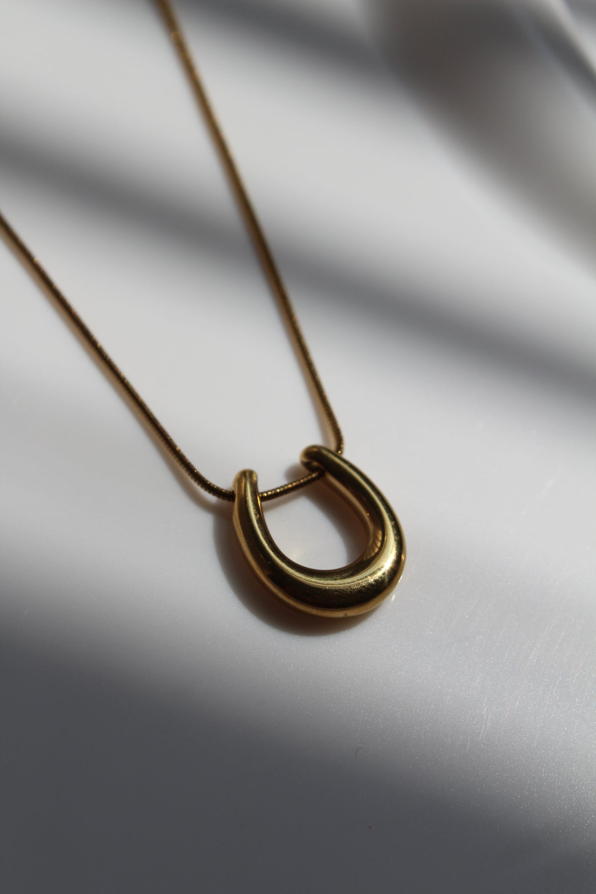 Mini Chunky Horseshoe Delicate Chain Necklace.