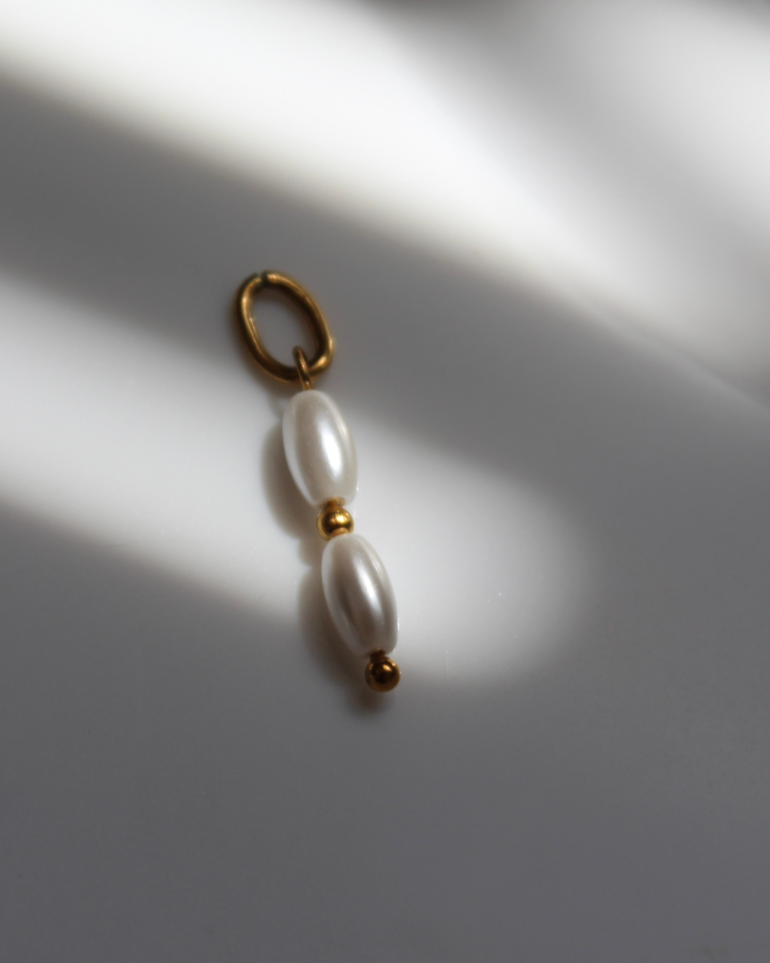 Pearl & Gold Bead Charm.