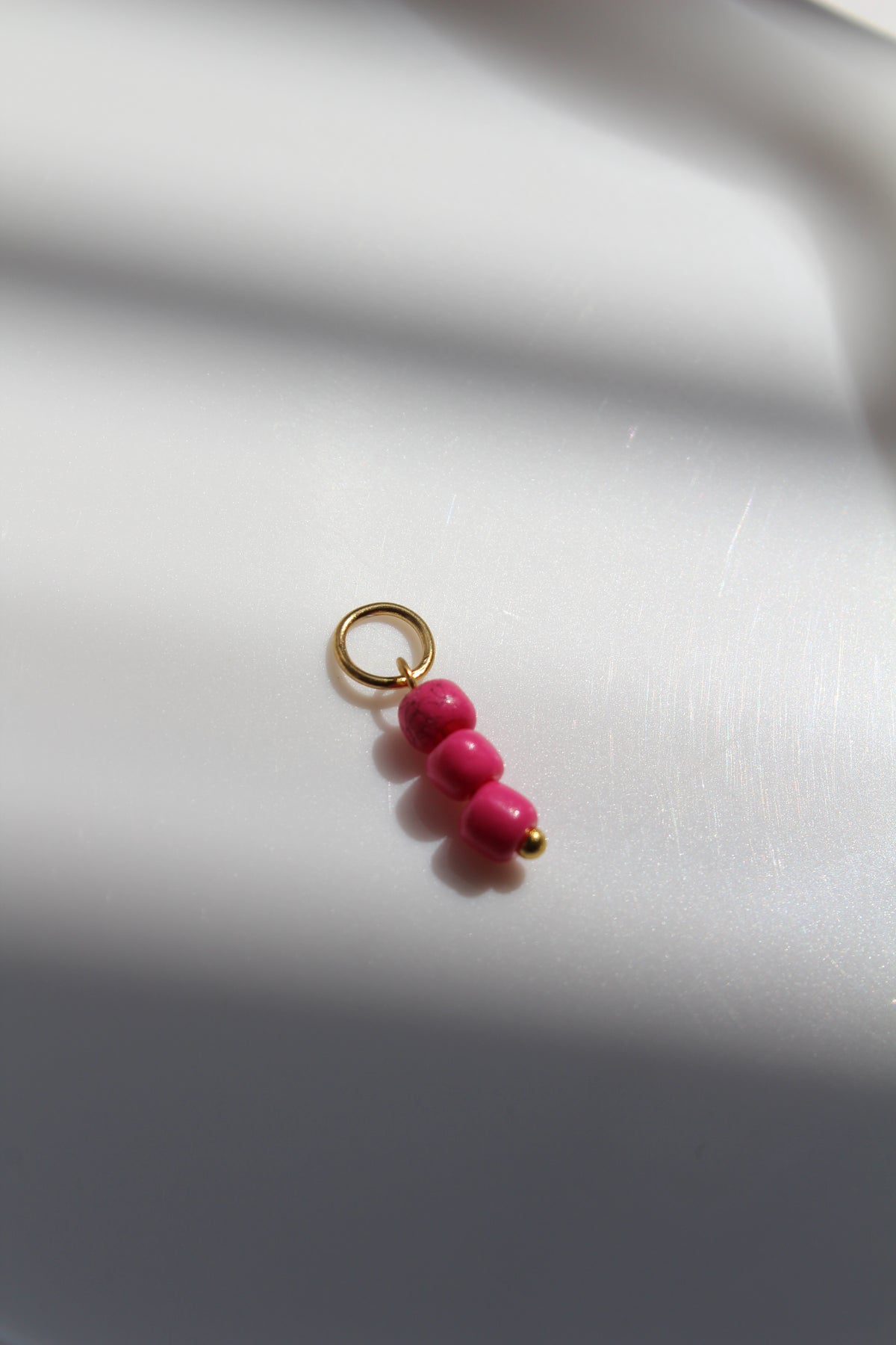 Hot Pink Bead Stack Charm.