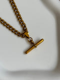 The Yasemin T-Bar 18K gold Necklace.
