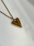 The Hammered Harriet Heart 18K Gold Necklace.