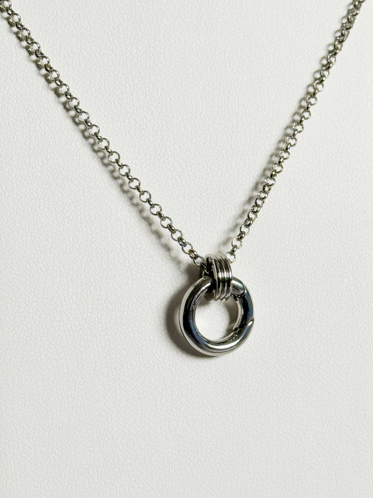 Silver Sailor Clip Charm Necklace.