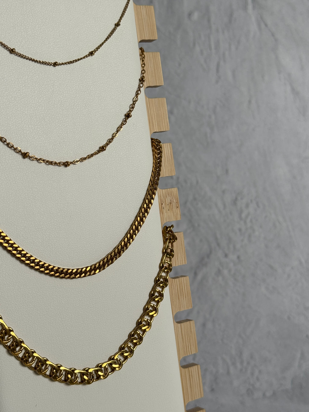 18K Gold 5.5mm Statement Stack Chain Necklace.