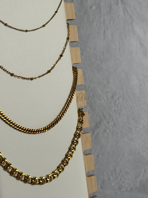 18K Gold 5.5mm Statement Stack Chain Necklace.