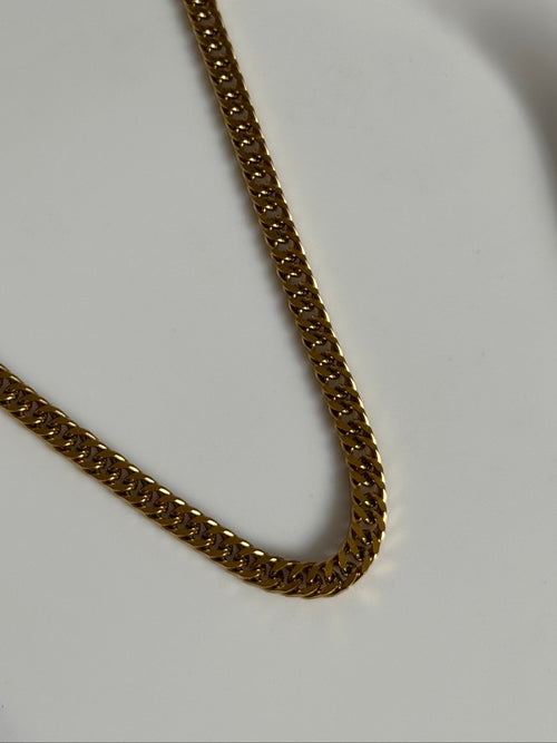 18K Gold 4mm Stack Chain Necklace.