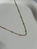 18K Gold Fine Beaded Stack Necklace.