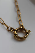 The Nyla 18K Gold Sailor Charm Paperclip Chain Necklace.