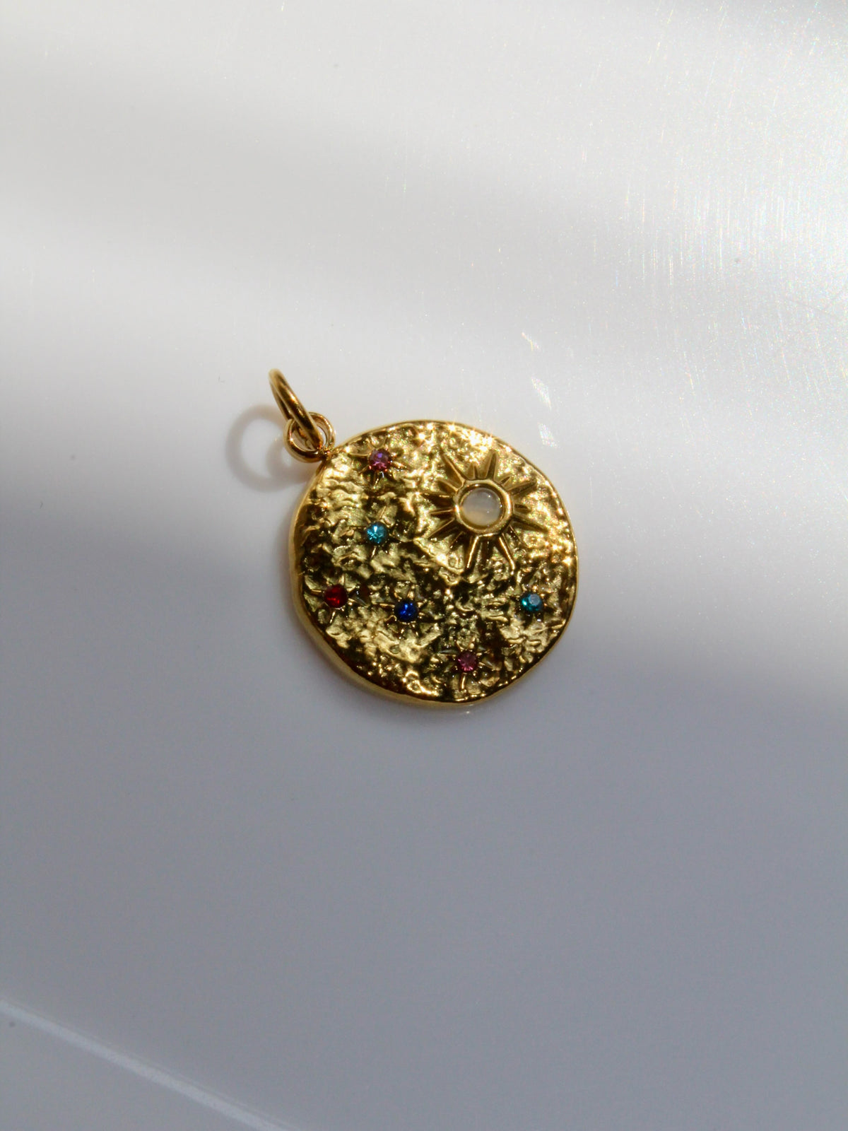 The Solara Charm 18K Gold Colourful Celestial Coin Charm